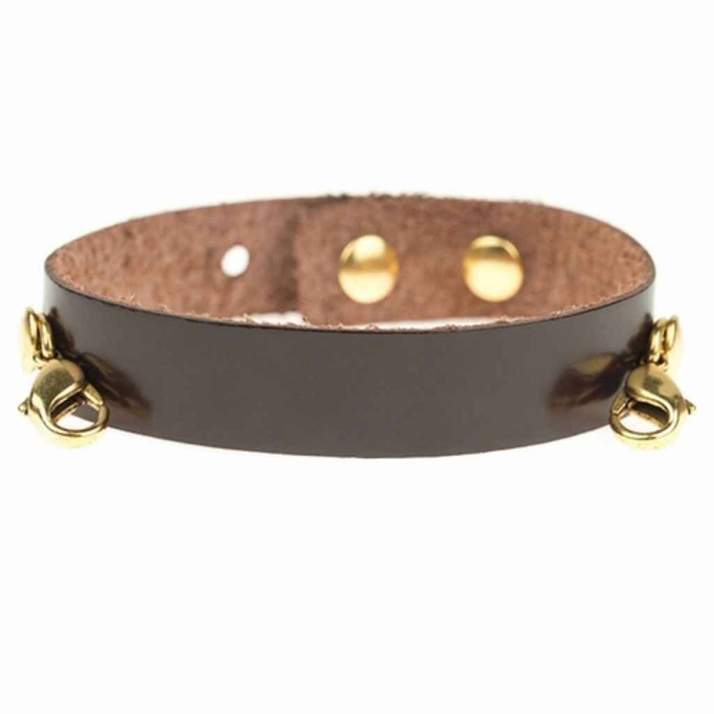 Lenny And Eva Black Refined Leather Cuff Bracelet